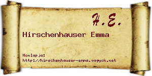 Hirschenhauser Emma névjegykártya